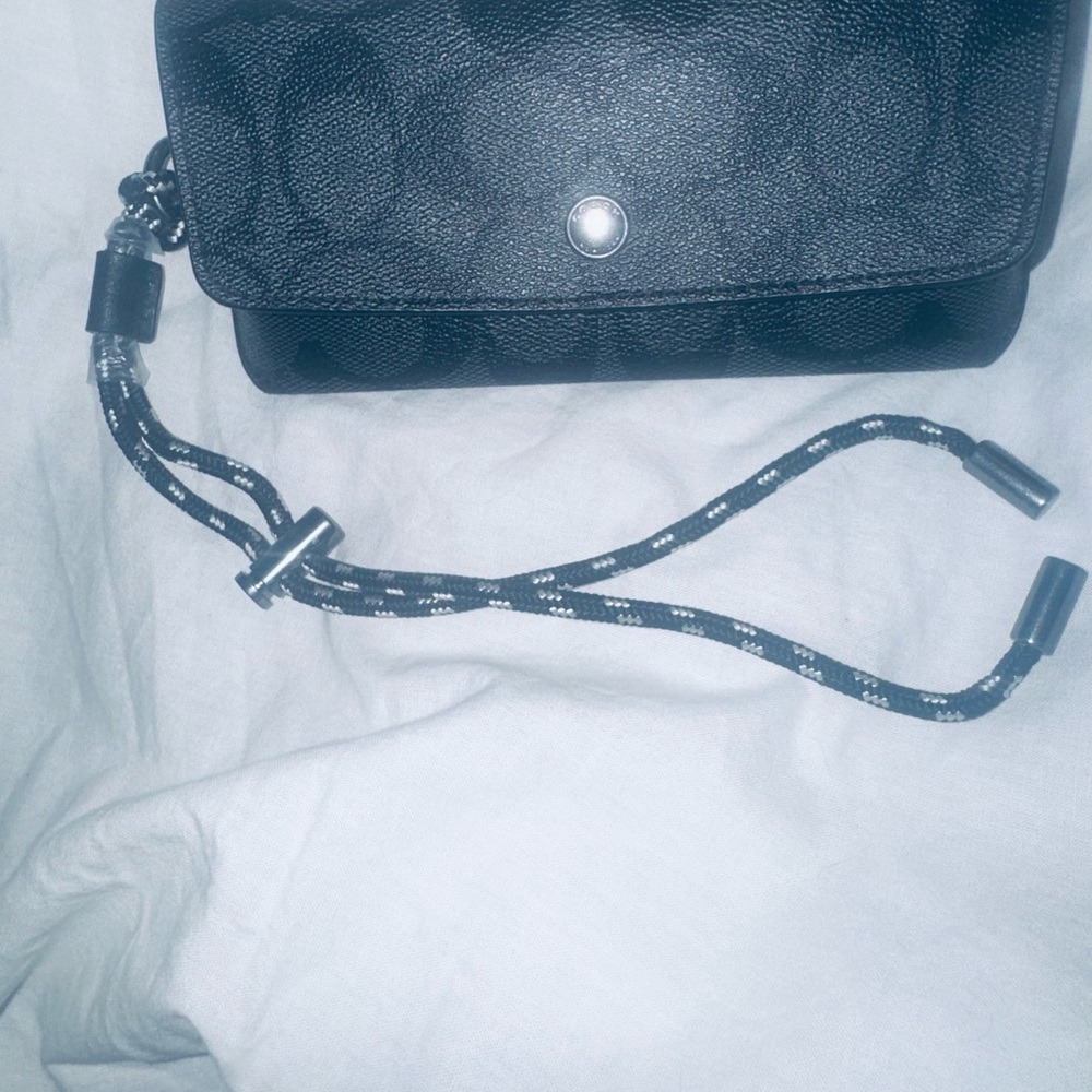 Coach leather black signature sunglasses/glasses lanyard case. Rare! - Picture 7 of 11